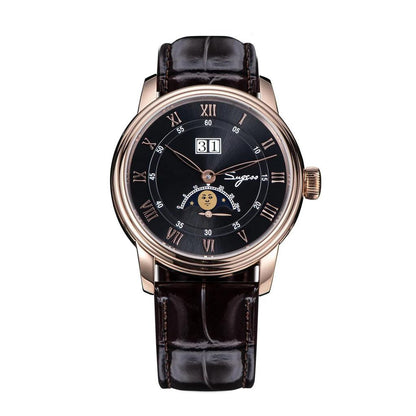 Men's Automatic Moonphase Watch Blue Sandstone 41mm s437-rg-black by HitMyNeed