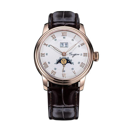 Men's Automatic Moonphase Watch Blue Sandstone 41mm s437-rg-white by HitMyNeed