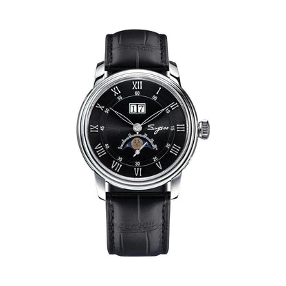 Men's Automatic Moonphase Watch Blue Sandstone 41mm s437-ss-black by HitMyNeed