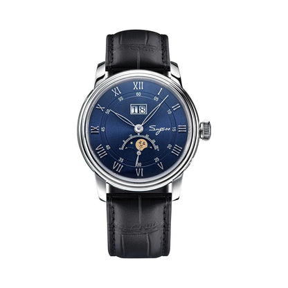 Men's Automatic Moonphase Watch Blue Sandstone 41mm s437-ss-blue by HitMyNeed