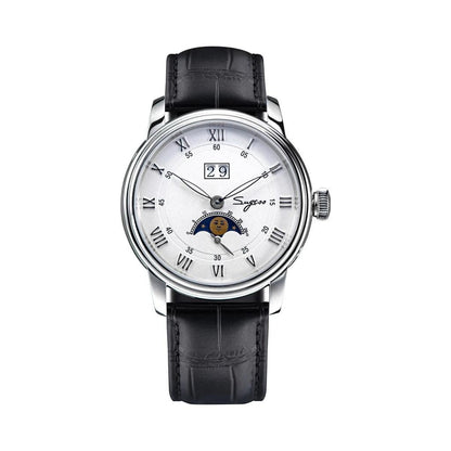 Men's Automatic Moonphase Watch Blue Sandstone 41mm s437-ss-white by HitMyNeed