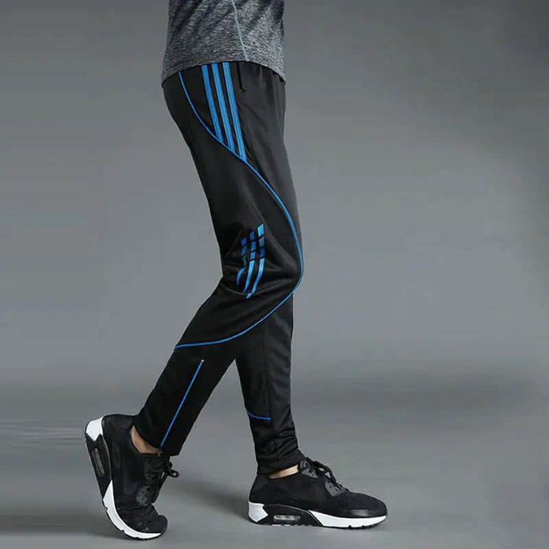 Men's Autumn Quick-Dry Training Pants black-blue l-50-60kg by HitMyNeed