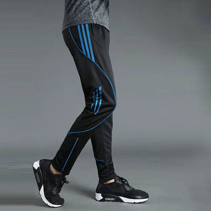 Men's Autumn Quick-Dry Training Pants black-blue l-50-60kg by HitMyNeed