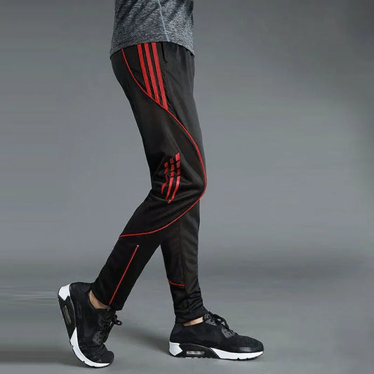 Men's Autumn Quick-Dry Training Pants black-red l-50-60kg by HitMyNeed