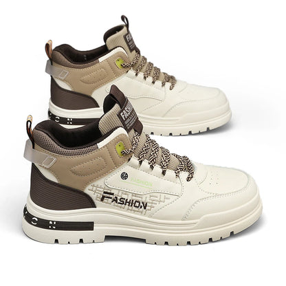 Men's Autumn Vulcanized Walking Sneakers beige-brown 44.0 by HitMyNeed