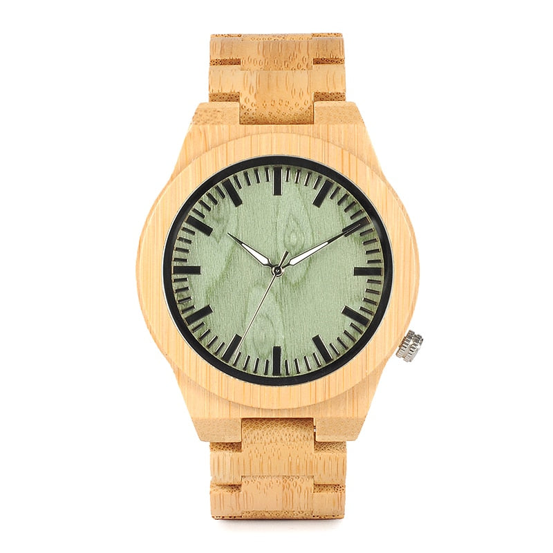 Men's Bamboo Analog Watch with Wooden Gift Box by HitMyNeed