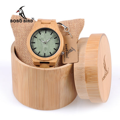 Men's Bamboo Analog Watch with Wooden Gift Box by HitMyNeed