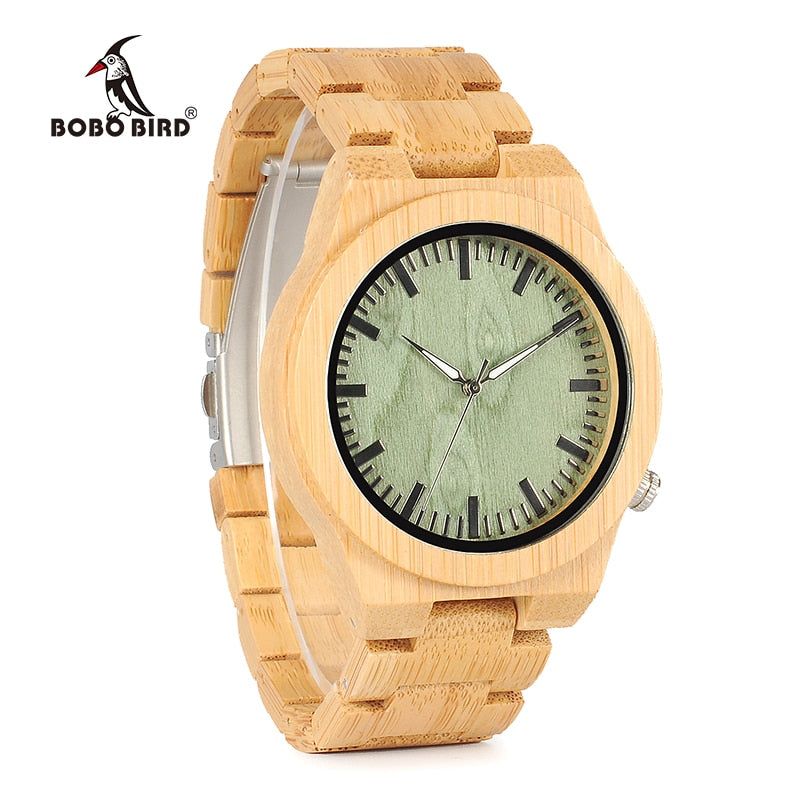Men's Bamboo Analog Watch with Wooden Gift Box by HitMyNeed
