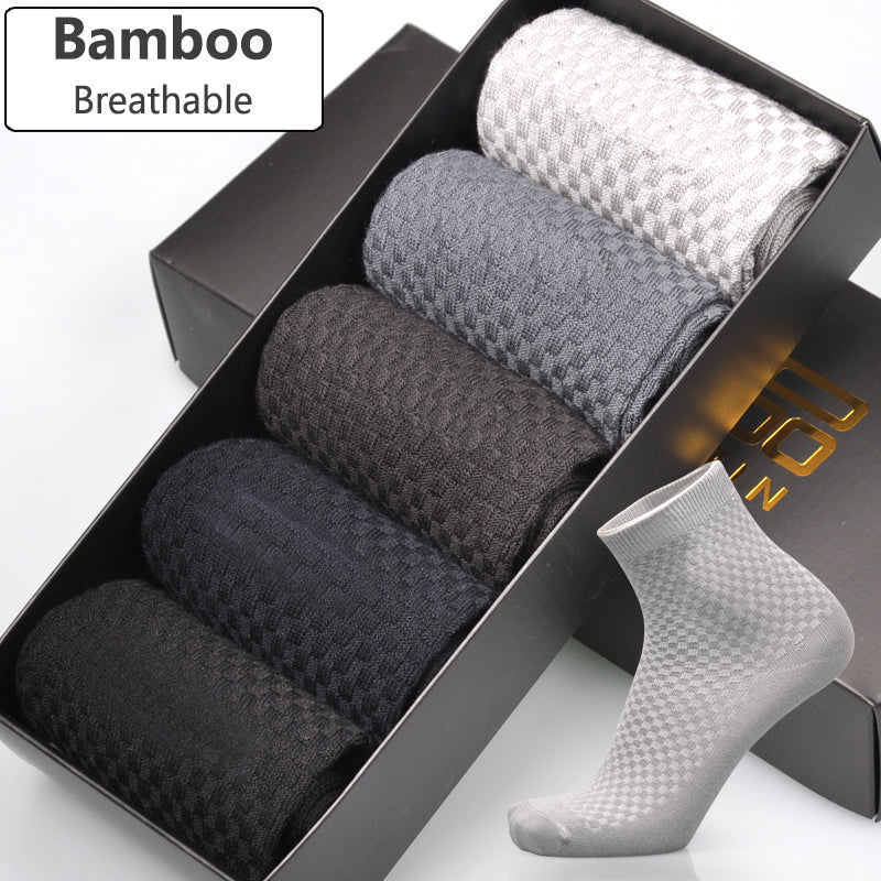Men's Bamboo Socks 5-Pack - Breathable & Absorbent by HitMyNeed