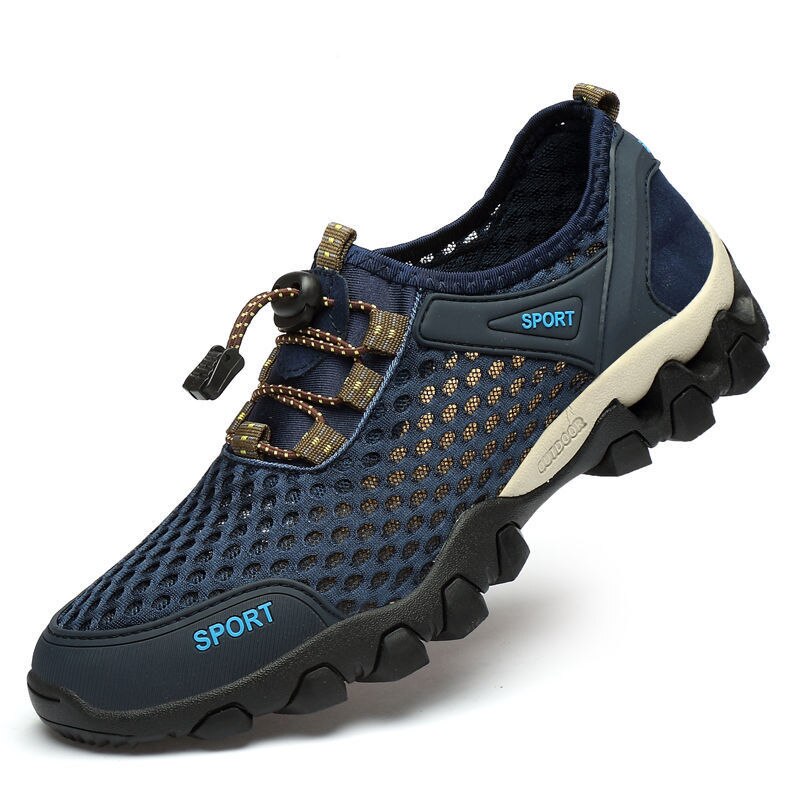 Men's Breathable Mesh Barefoot Hiking Sneakers blue 44 by HitMyNeed