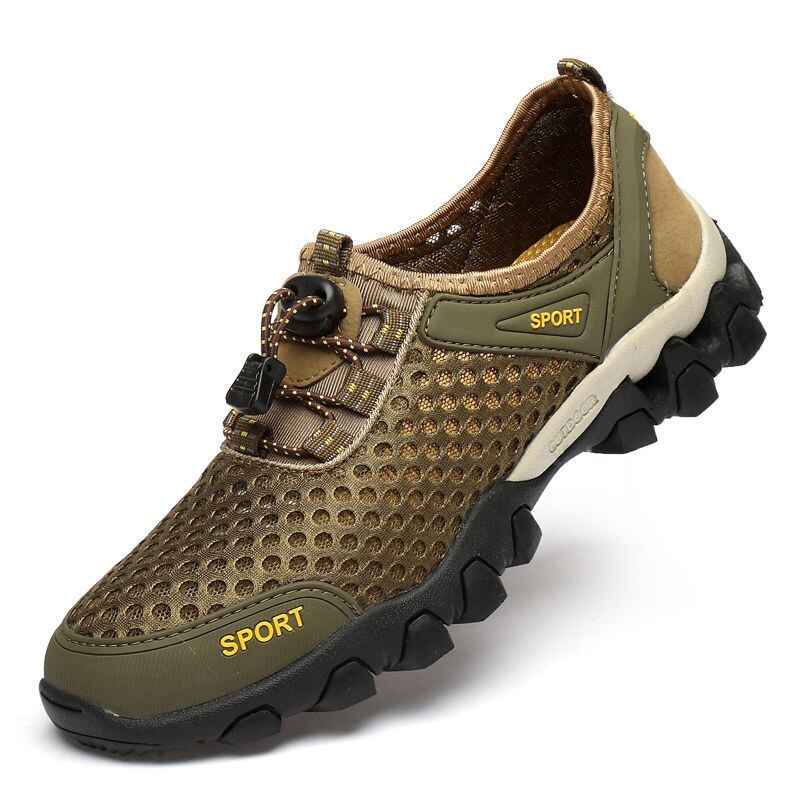Men's Breathable Mesh Barefoot Hiking Sneakers brown 39 by HitMyNeed
