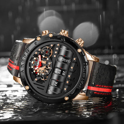 Men's Business Casual Quartz Watch with Rotating Date by HitMyNeed