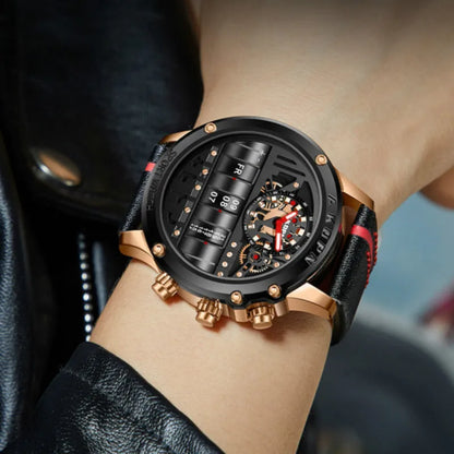 Men's Business Casual Quartz Watch with Rotating Date by HitMyNeed