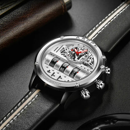 Men's Business Casual Quartz Watch with Rotating Date by HitMyNeed