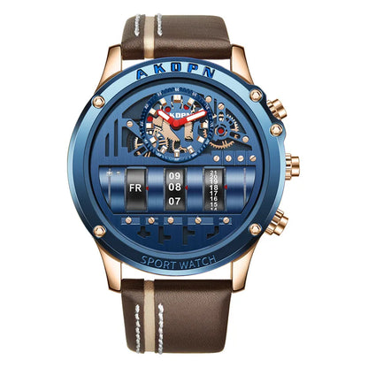 Men's Business Casual Quartz Watch with Rotating Date by HitMyNeed