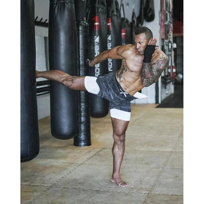 Men's Camo 2-in-1 Quick Dry Running Gym Shorts by HitMyNeed