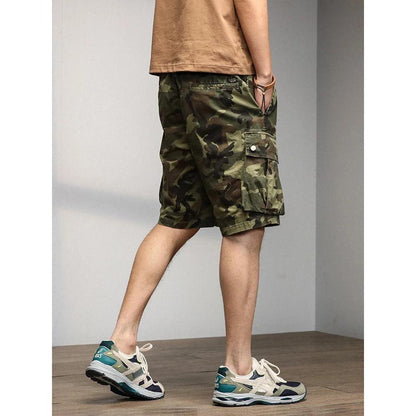 Men's Camo Cargo Shorts with Drawstring Waist by HitMyNeed