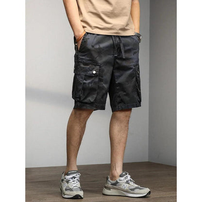 Men's Camo Cargo Shorts with Drawstring Waist dark-grey 38 by HitMyNeed