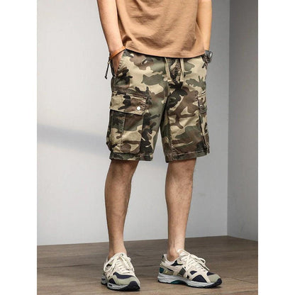 Men's Camo Cargo Shorts with Drawstring Waist khaki 34 by HitMyNeed
