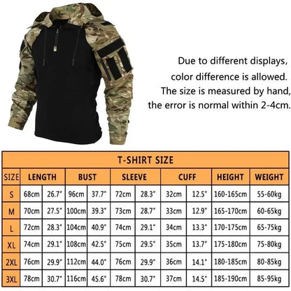 Men's Camo Hooded Tactical Outdoor Shirt by HitMyNeed