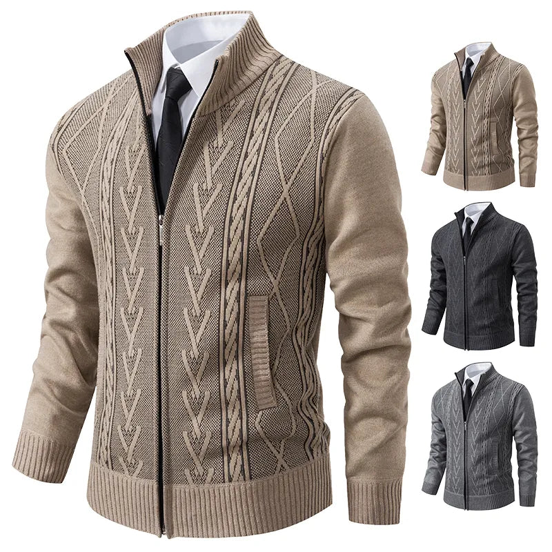 Men's Cashmere Padded Knitted Sweater Coat by HitMyNeed