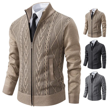 Men's Cashmere Padded Knitted Sweater Coat by HitMyNeed