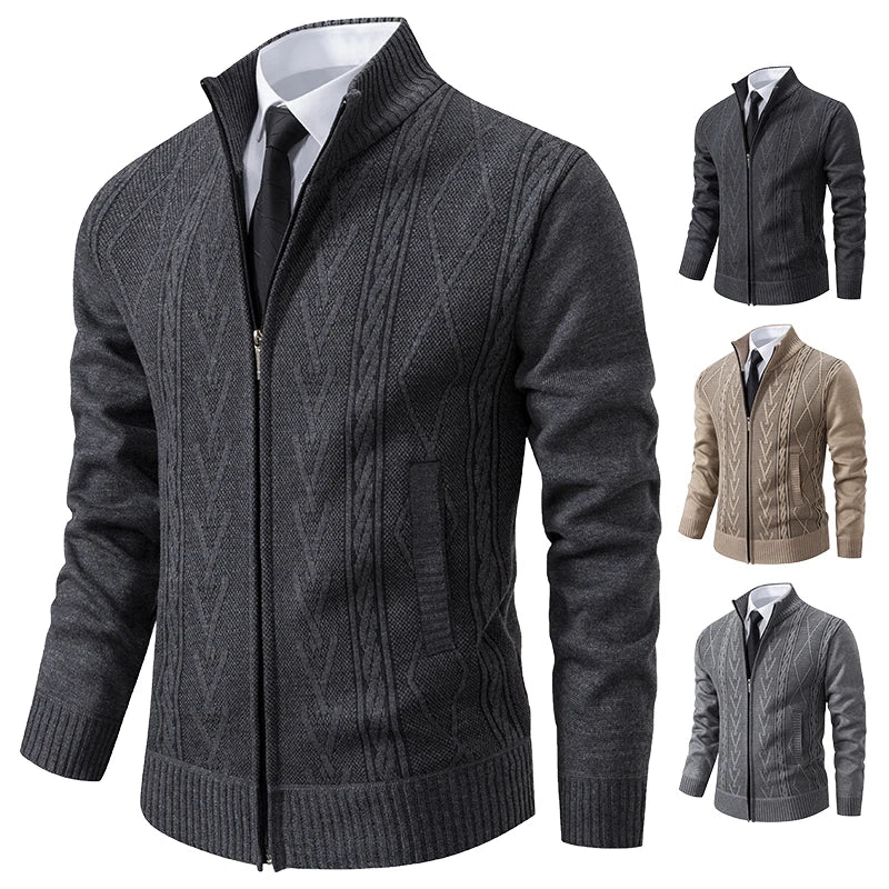 Men's Cashmere Padded Knitted Sweater Coat by HitMyNeed