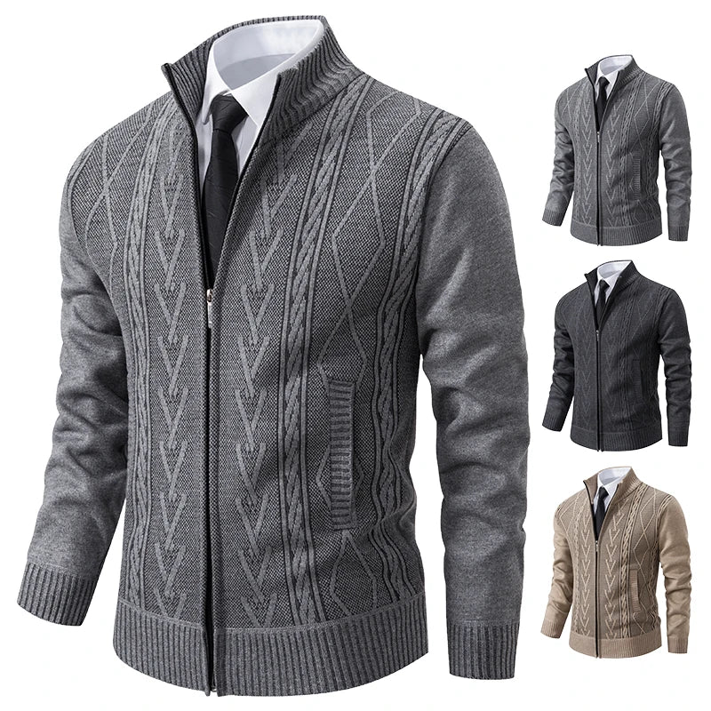 Men's Cashmere Padded Knitted Sweater Coat by HitMyNeed