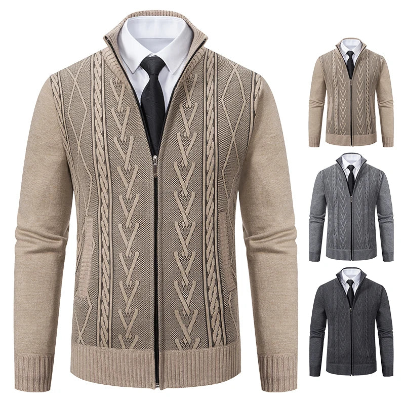 Men's Cashmere Padded Knitted Sweater Coat by HitMyNeed