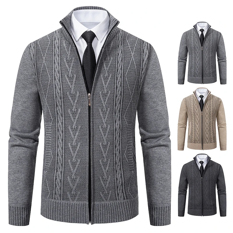 Men's Cashmere Padded Knitted Sweater Coat by HitMyNeed