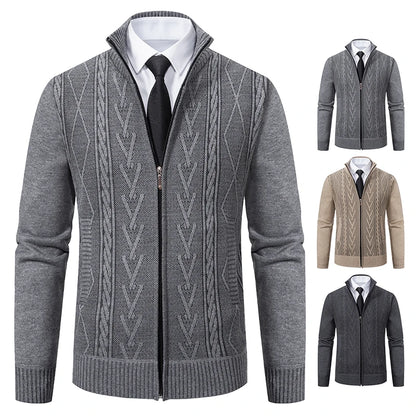 Men's Cashmere Padded Knitted Sweater Coat by HitMyNeed