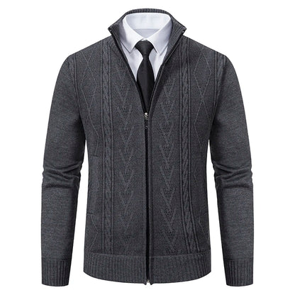 Men's Cashmere Padded Knitted Sweater Coat 8931-dark-grey m by HitMyNeed