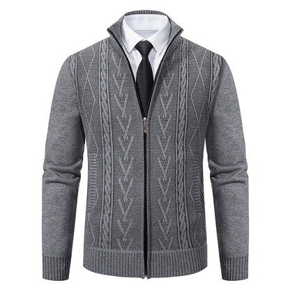 Men's Cashmere Padded Knitted Sweater Coat 8931-light-grey xxl by HitMyNeed