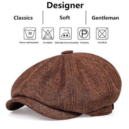 Men's Casual Newsboy Hat Retro Octagonal Cap by HitMyNeed