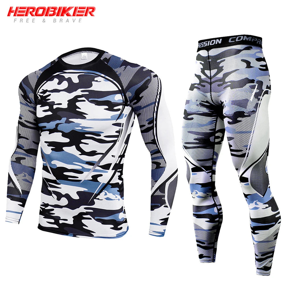 Men's Compression Base Layer Thermal Training Set m tk170-grey-suit by HitMyNeed