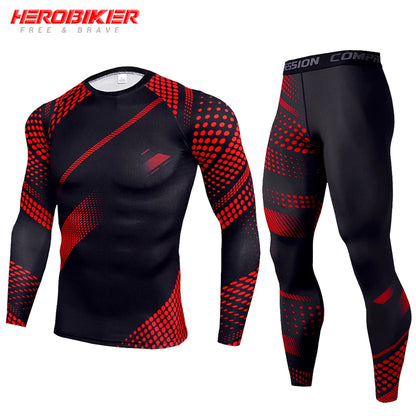 Men's Compression Base Layer Thermal Training Set xxl tk172-red-suit by HitMyNeed
