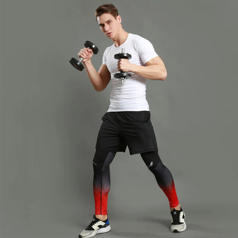 Men's Compression Running Tights Quick-Dry Leggings by HitMyNeed