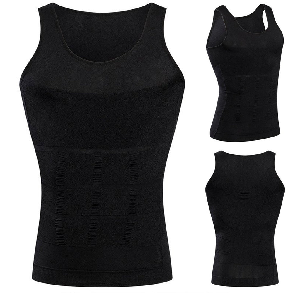 Men's Compression Shaper Vest with Posture Support black-vest xl by HitMyNeed