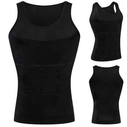 Men's Compression Shaper Vest with Posture Support black-vest xl by HitMyNeed
