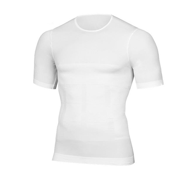 Men's Compression Shaper Vest with Posture Support white s by HitMyNeed