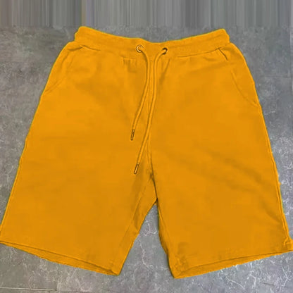Mens Cotton Lounge Shorts with Pockets yellow cn-5xl-us-xl by HitMyNeed