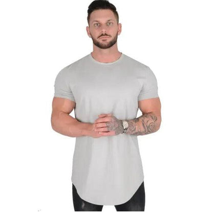 Men's Cotton Muscle Fit Athleisure Gym T-Shirt gray xxxl by HitMyNeed