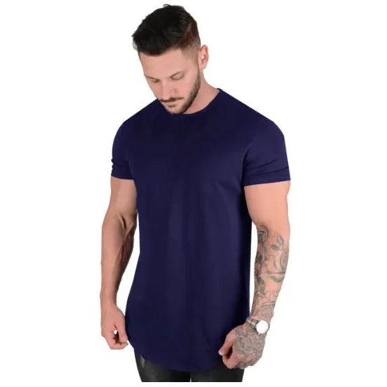 Men's Cotton Muscle Fit Athleisure Gym T-Shirt navy-blue m by HitMyNeed