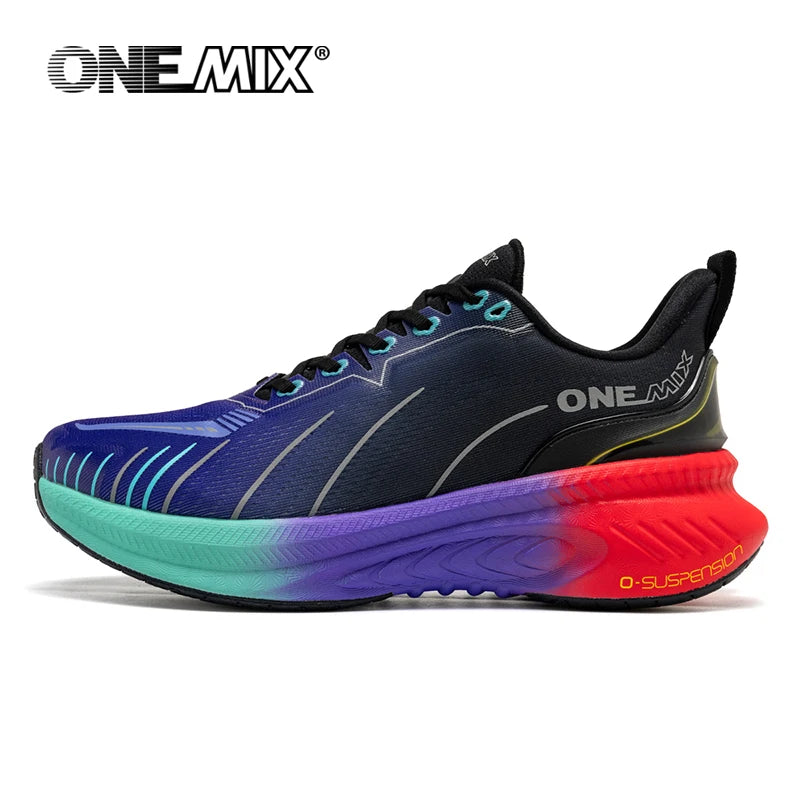 Men's Cushioned Running Shoes for Heavy Runners black-violet 41.0 by HitMyNeed