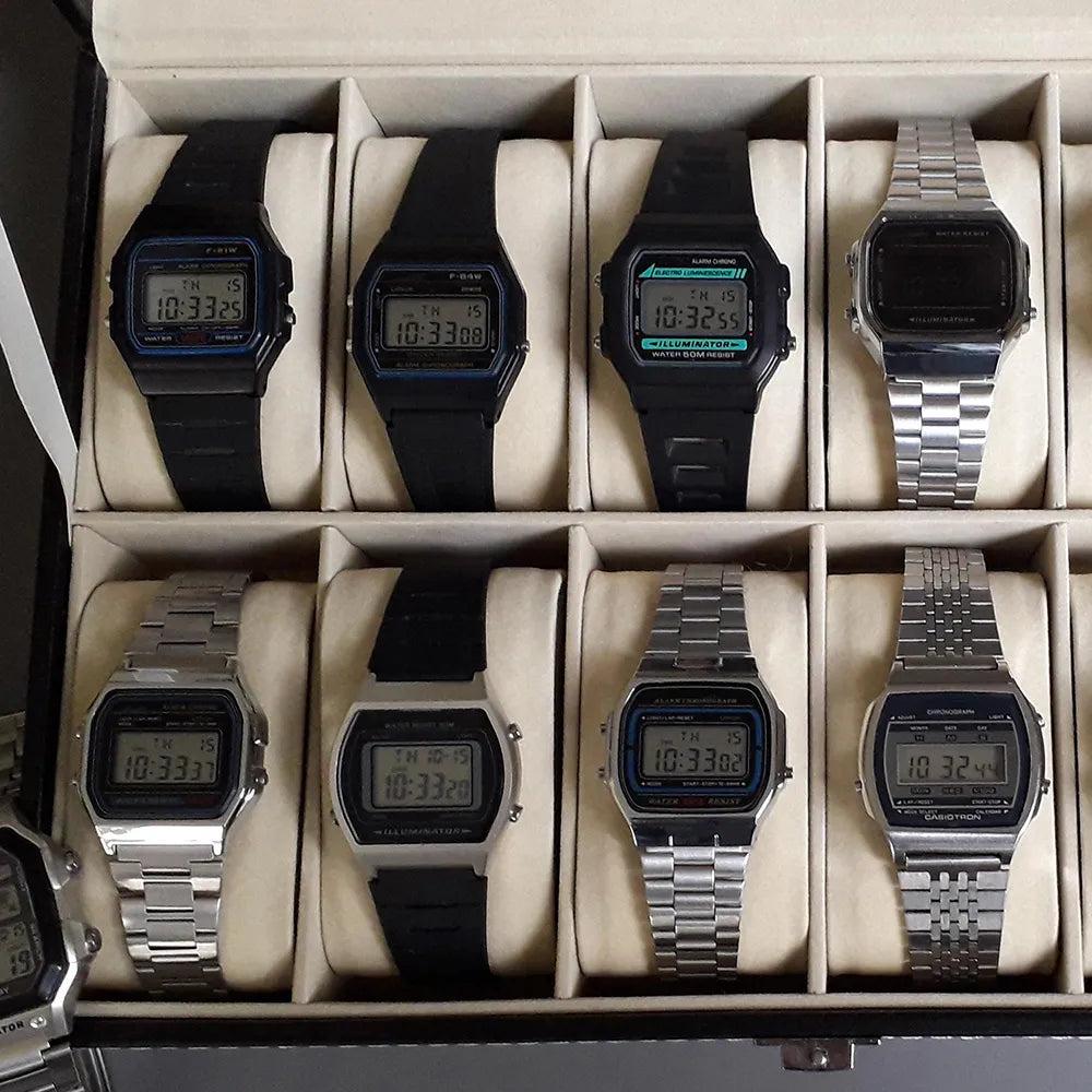 Men's Digital Watch with Stainless Steel Bracelet by HitMyNeed