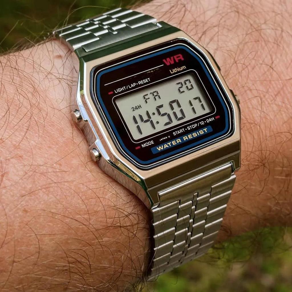 Men's Digital Watch with Stainless Steel Bracelet by HitMyNeed