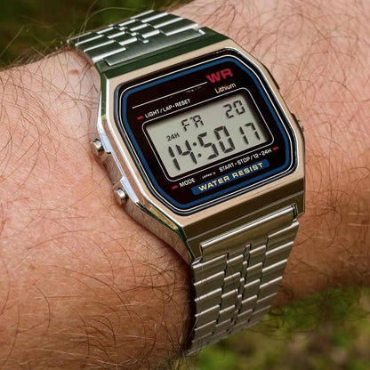Men's Digital Watch with Stainless Steel Bracelet by HitMyNeed