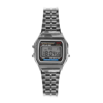 Men's Digital Watch with Stainless Steel Bracelet black-style01 by HitMyNeed