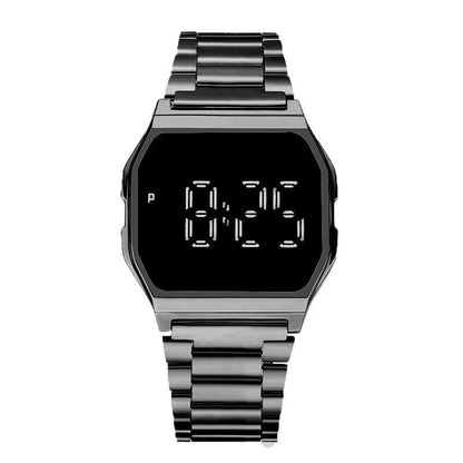 Men's Digital Watch with Stainless Steel Bracelet black-style02 by HitMyNeed