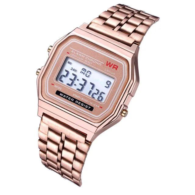 Men's Digital Watch with Stainless Steel Bracelet rose-gold-style01 by HitMyNeed